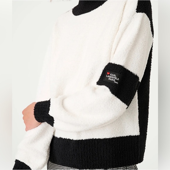 Karl Lagerfeld Paris Women’s COZY COLORBLOCK SWEATER - Picture 4 of 12